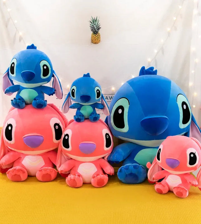 20-60cm Giant Size Lilo & Stitch Couple Models Cartoon Stuffed Plush Anime Plushs Toys Pendant Toy Pillow Kids Birthday Gift