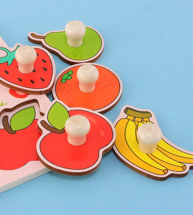 Baby Montessori Early Education Scratch Board Toy Hand Development Fruit Cognitive Puzzle for Children Educational Play