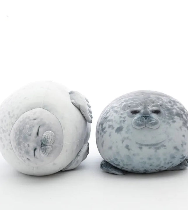 Angry Blob Seal Pillow Chubby 3D Novelty Sea Lion Doll Plush Stuffed Toy Baby Sleeping Throw Pillow Gifts for Kids Girls