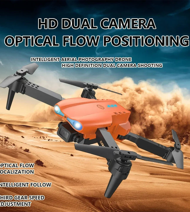 E99Pro HD Drone. 4K dual WiFi FPV, obstacle avoidance. Professional quadcopter for aerial photography.