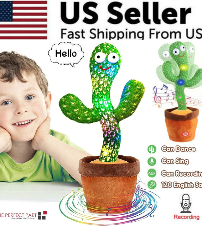 Dancing Cactus Plush Toy Doll Electronic Recording Shake With Song
