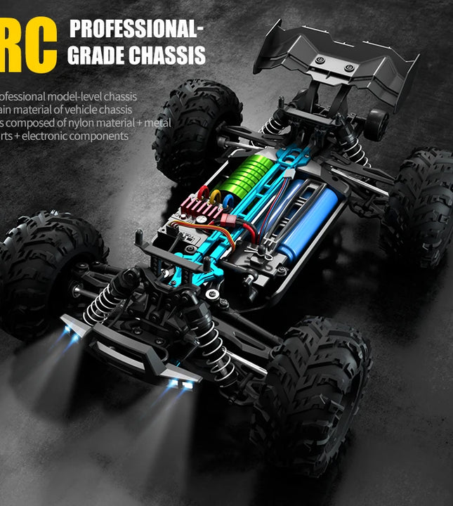 Wltoys Q117 1/16 RC Car 4WD Remote Control Car LED Headlights Brushless 70KM/H 2.4G High Speed Off-Road Drift Toys for Children