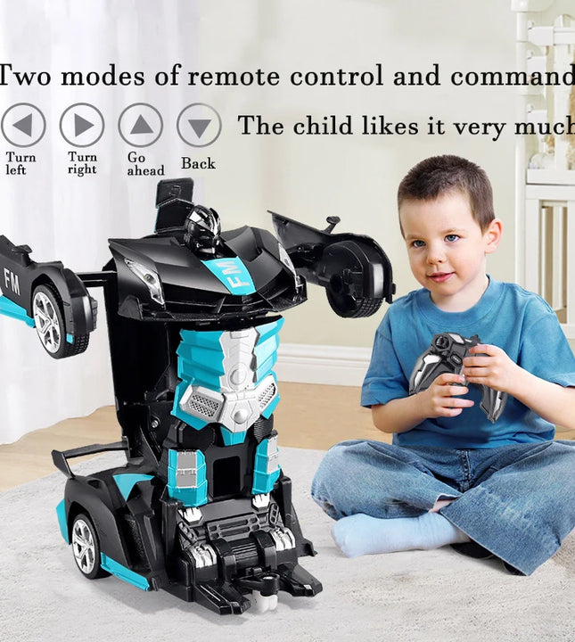 2IN1 Electric RC Car Transformation Robots One-key Deformation Car Outdoor Remote Control Sports Car Model  Children Boys Toys