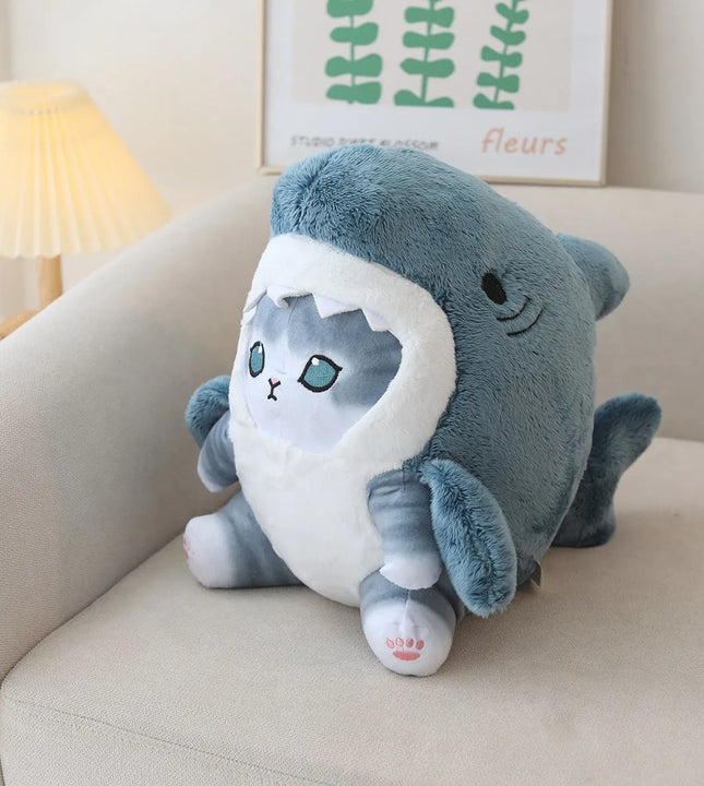 Cute Shark Cat Plush Creative Cosplay Sharks Doll Plush Stuffed Toy Kids Birthday Christmas Gift Room Home Decor 4 Pc Style