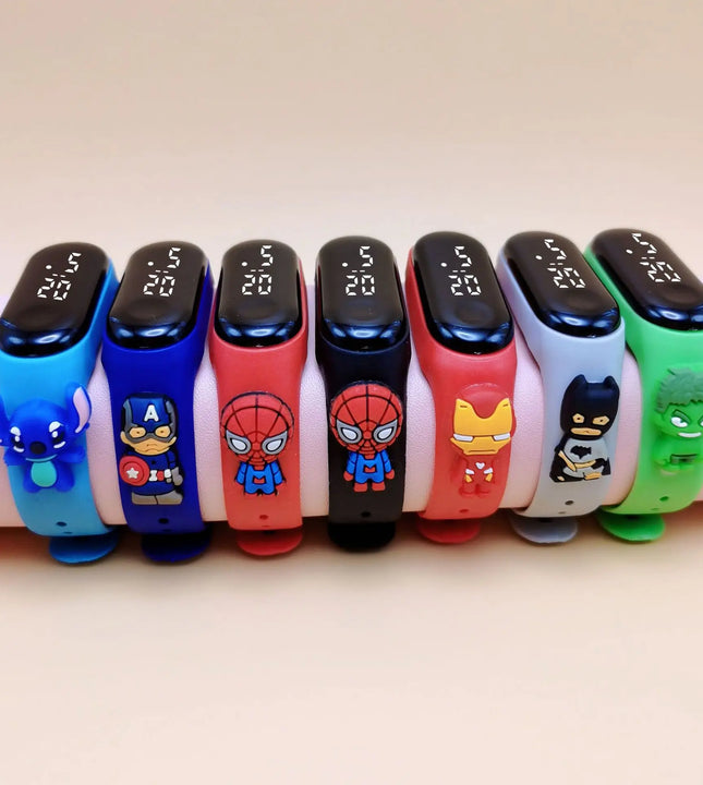 Marvel Children's Watch Cartoon Fashion Watches Electronic Digital LED Display Watches Waterproof Holiday Gift Kids Watches
