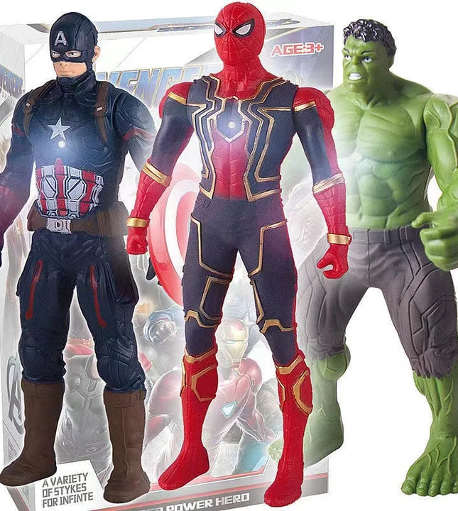 17cm Marvel Spiderman Model Anime Action Figures Spider-Man captainironman Luminous Children's Toys decorationdolls Gifts