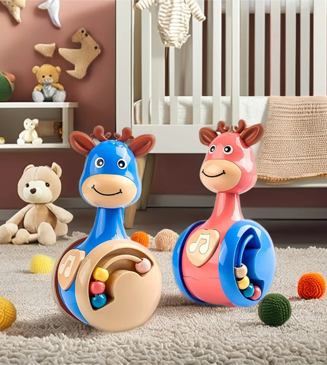 Fawn Sliding Tumbler Toy Rattle Baby Educational Early Education Gift Toy for Baby