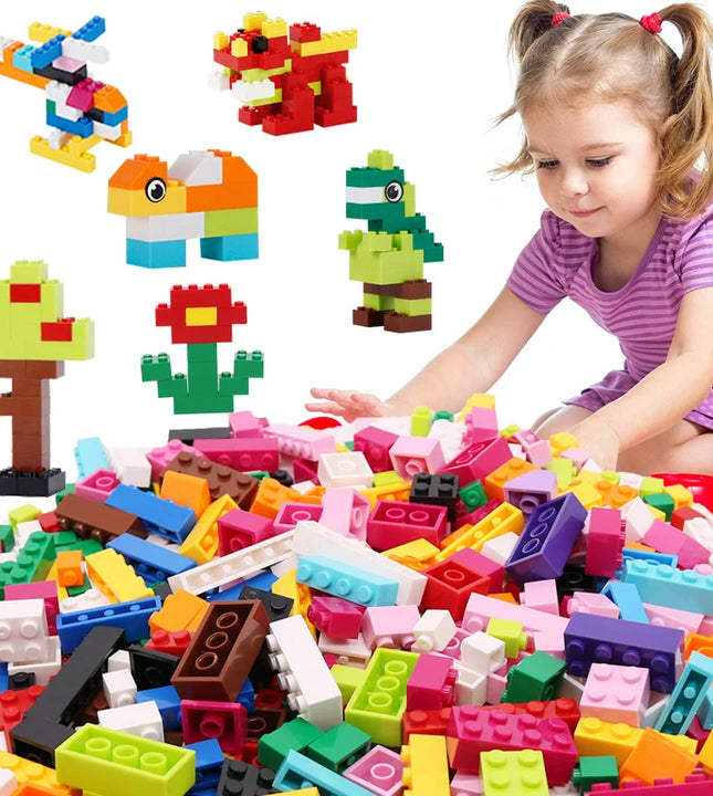 1000 Pieces DIY Creative Building Blocks Bulk Sets City Classic Bricks Assembly Brinquedos Educational Toys for Children