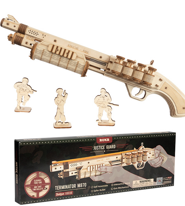 3D Wooden Puzzle Games Shotgun Model Toys for Children