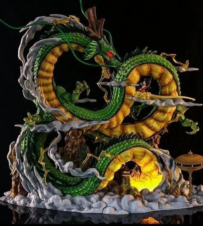 24cm Dragon Ball Anime Figure Shenron Figure Goku And Shenron Figurine Model Pvc Statue Doll Collection Room Toy Gifts