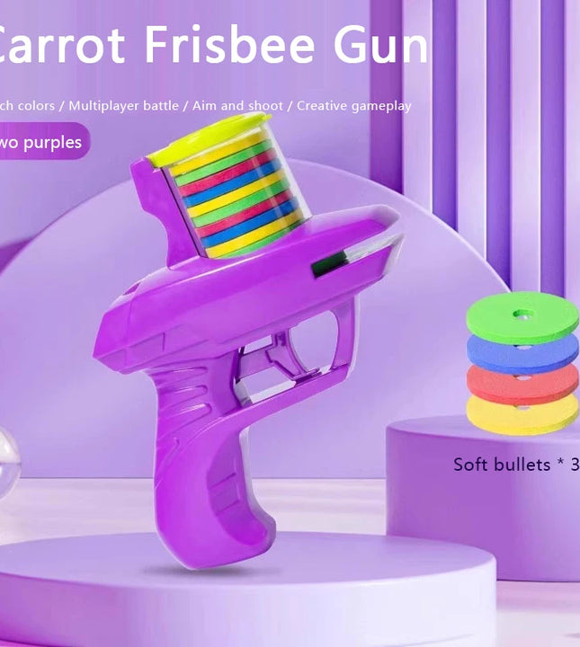 1PC Kids Outdoor Disc Gun Toy Flying Frisbee Shooting Launcher Interactive Parent-Child Game for Boys Perfect Birthday Gift